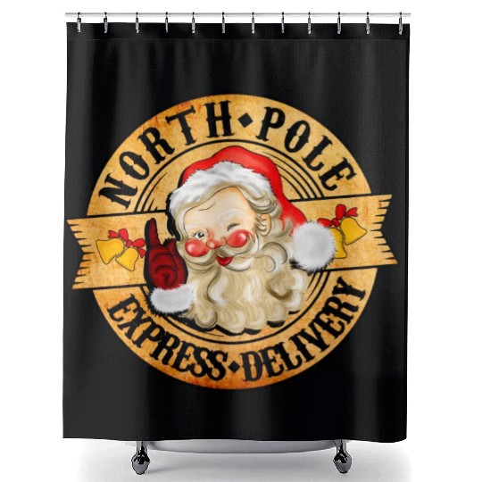 North Pole Express Delivery Shower Curtains