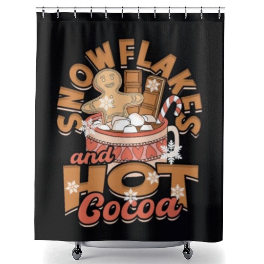Snowflakes and Hot Cocoa - Snow Shower Curtains