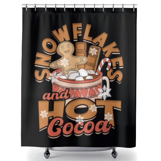 Snowflakes and Hot Cocoa - Snow Shower Curtains