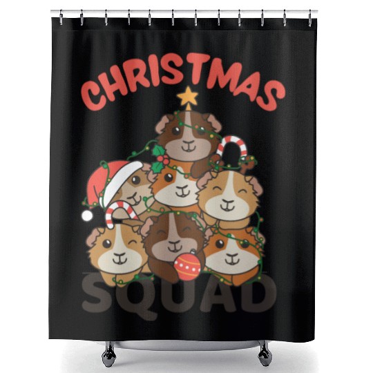Guinea Pig Christmas Tree Christmas Squad Shower Curtains