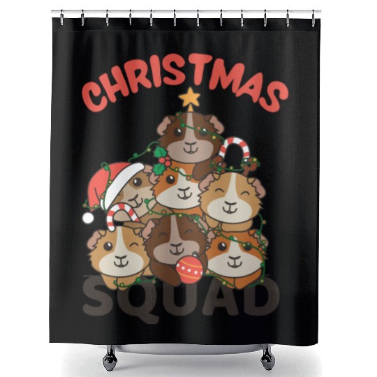Guinea Pig Christmas Tree Christmas Squad Shower Curtains