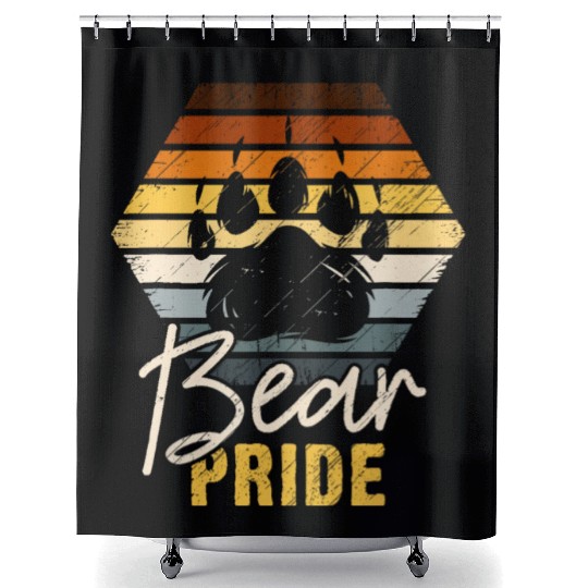 Bear Community Bear Paw Bear Flag Gay Bear Pride Shower Curtains