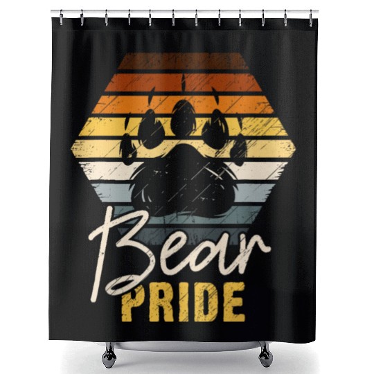 Bear Community Bear Paw Bear Flag Gay Bear Pride Shower Curtains