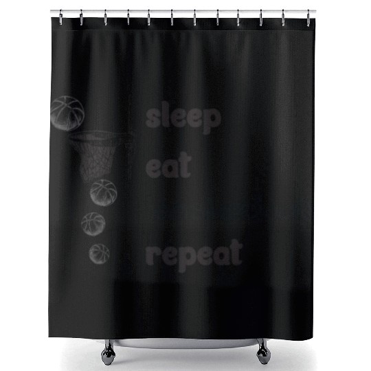 Basketball Coach Sleep Eat Basketball Repeat Shower Curtains