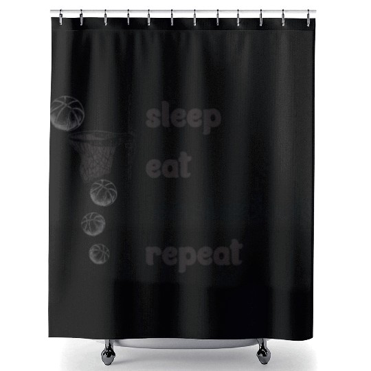 Basketball Coach Sleep Eat Basketball Repeat Shower Curtains