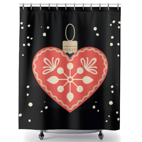 Joyful Christmas Ornament Shower Curtains