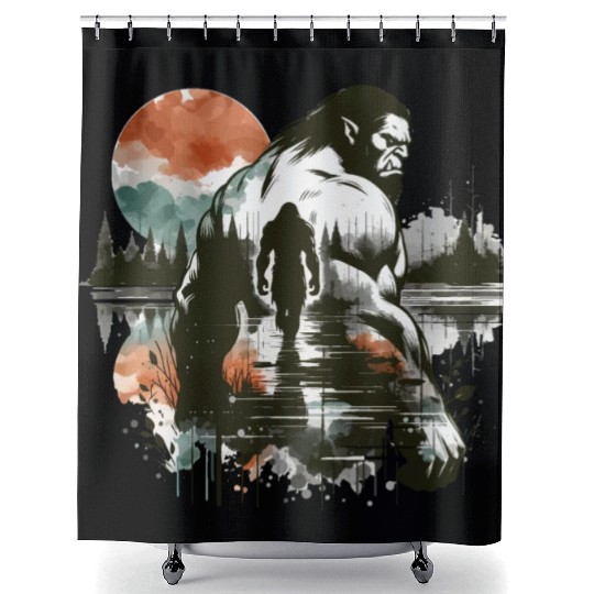An Ogre's Autumn Journey - Ink and Color Fusion Shower Curtains