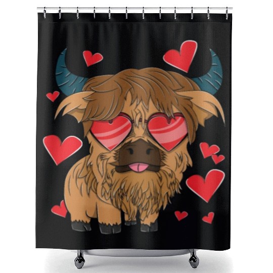 Plain Highland Cow Shower Curtains