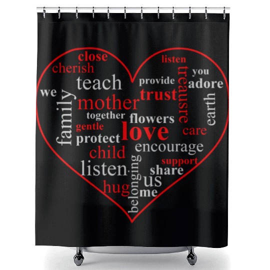 Family Love Heart Shower Curtains