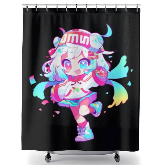 Cute Cartoon Girl Shower Curtains