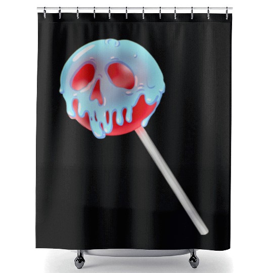 Poison Apple Halloween Candy Lollipop Shower Curtains
