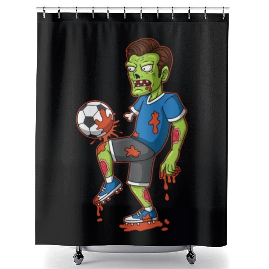 Soccer Player Zombie Trick Or Treat Halloween Shower Curtains