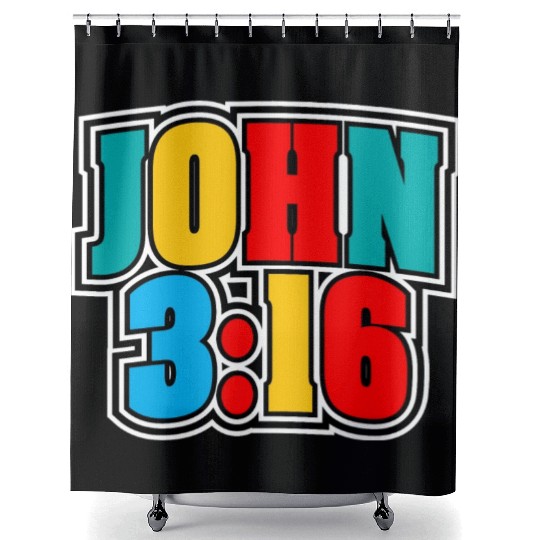 John 3:16 Love Jesus Bible Text Christian Shower Curtains