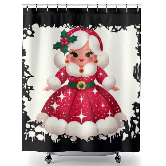 Festive Sparkle: Season's Magic Unveiled Shower Curtains