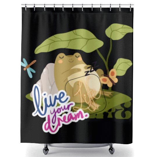 big frog Dream Shower Curtains