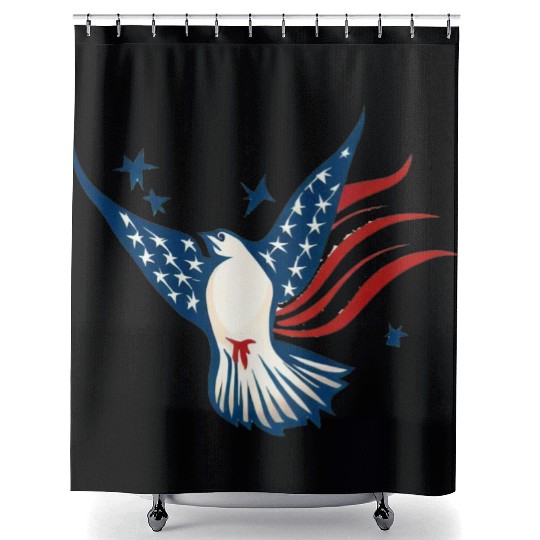 Patriotic Bird Shower Curtains