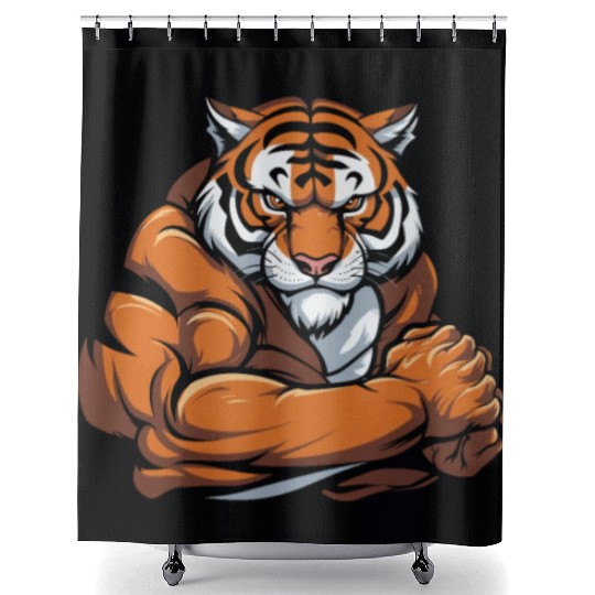 Workout Gym Tiger Shower Curtains