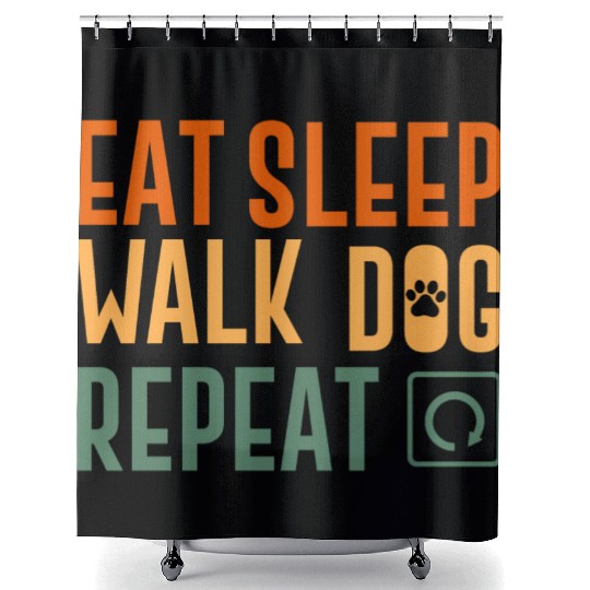eat sleep walk repeat walking hobby Shower Curtains