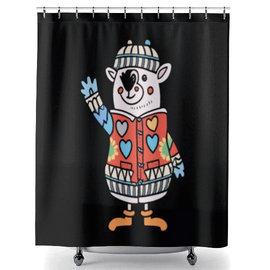 Joyful Jingles Hearth's Warming Sweater Shower Curtains