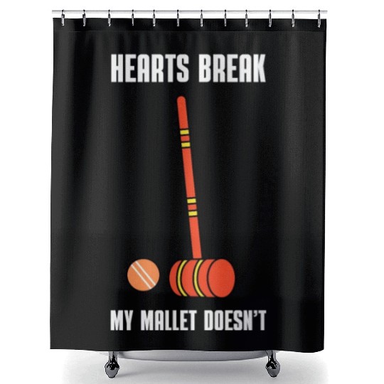 Lawn Game - Golf Croquet Player Shower Curtains