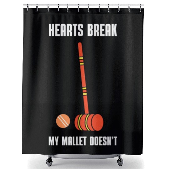 Lawn Game - Golf Croquet Player Shower Curtains