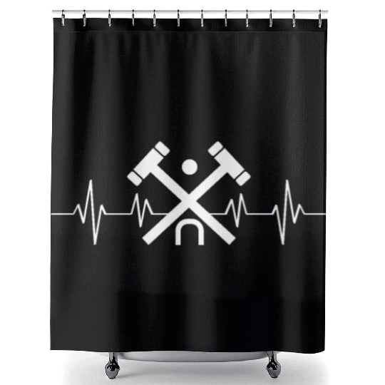 Lawn Game - Golf Croquet Player Shower Curtains