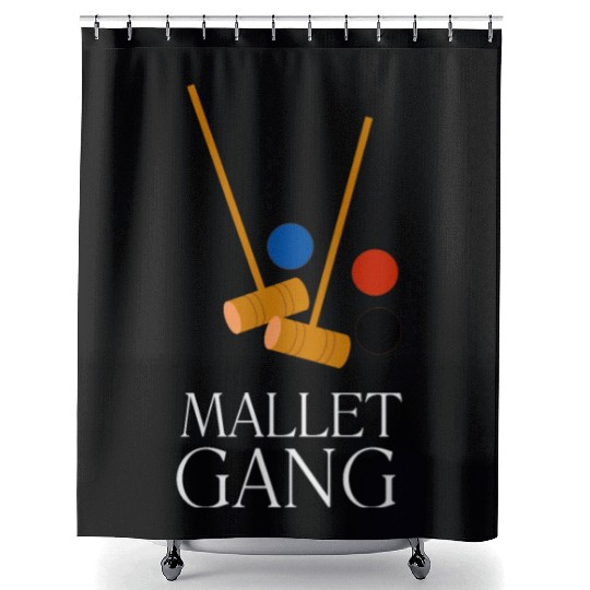 Lawn Game - Golf Croquet Player Shower Curtains