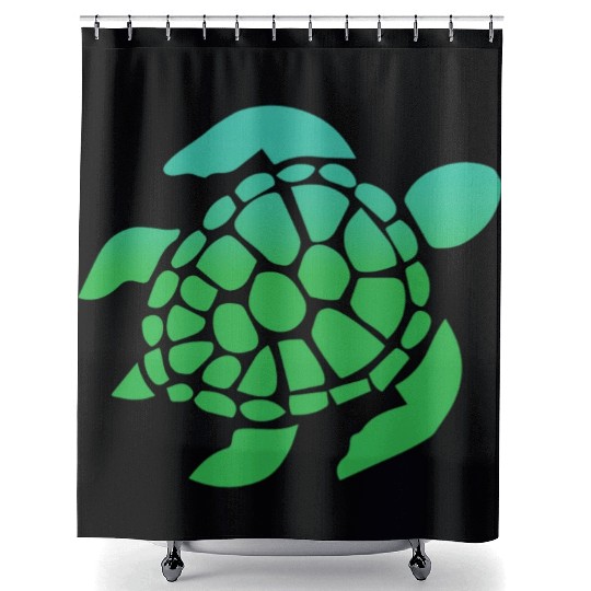 Green Sea Turtle Ocean Swimming Shower Curtains