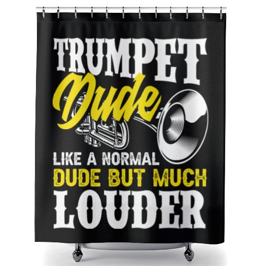 Funny Trumpet Player Gift Shower Curtains
