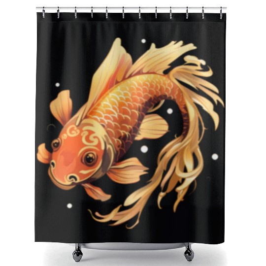 Koi Fish Japanese Carp Pond Shower Curtains