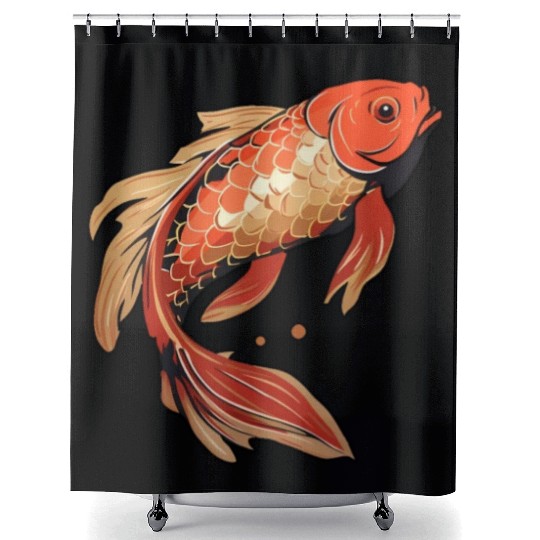 Koi Fish Japanese Carp Pond Shower Curtains