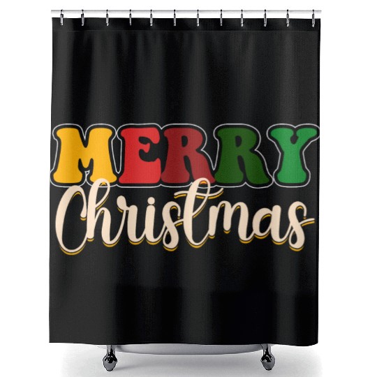 Merry Christmas, Santa Claus, Xmas Season Blessed Shower Curtains