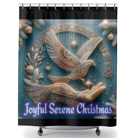 Joyful Serene Christmas. Shower Curtains
