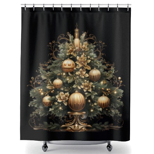 Majestic Christmas Tree Shower Curtains