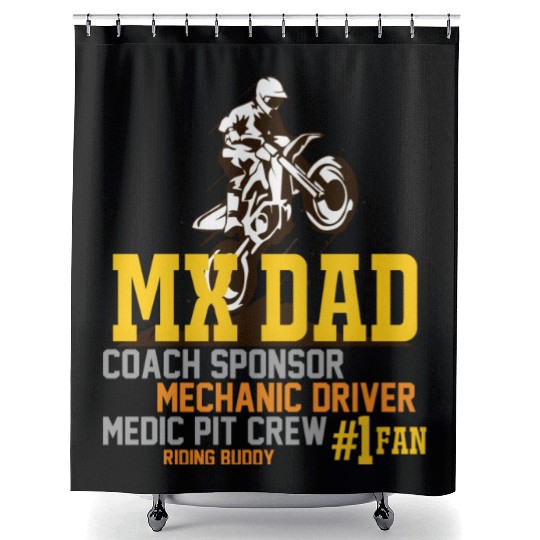 Mx Dad Motocross Supercross Papa Shower Curtains