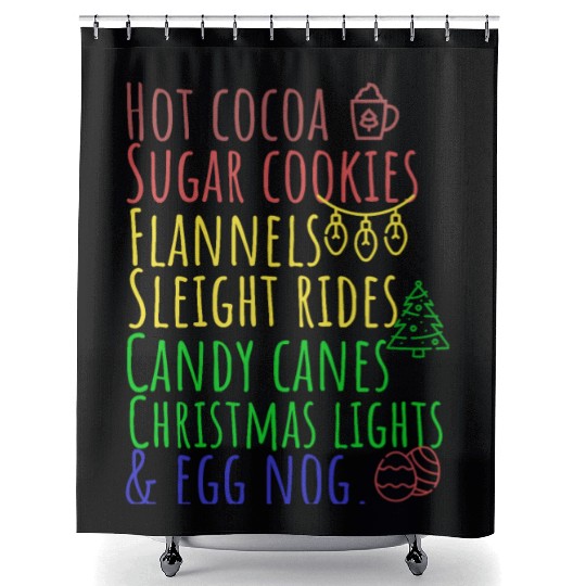 Hot cocoa sugar cookies Christmas lights Shower Curtains