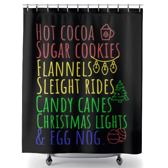 Hot cocoa sugar cookies Christmas lights Shower Curtains