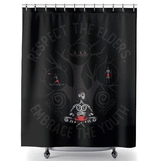 Respect Elders, Embrace Youth Shower Curtains