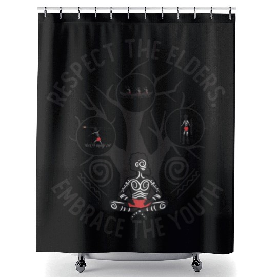Respect Elders, Embrace Youth Shower Curtains