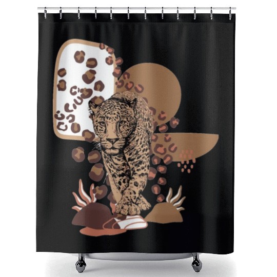 Funny Leopard Cheetah Animal Shower Curtains