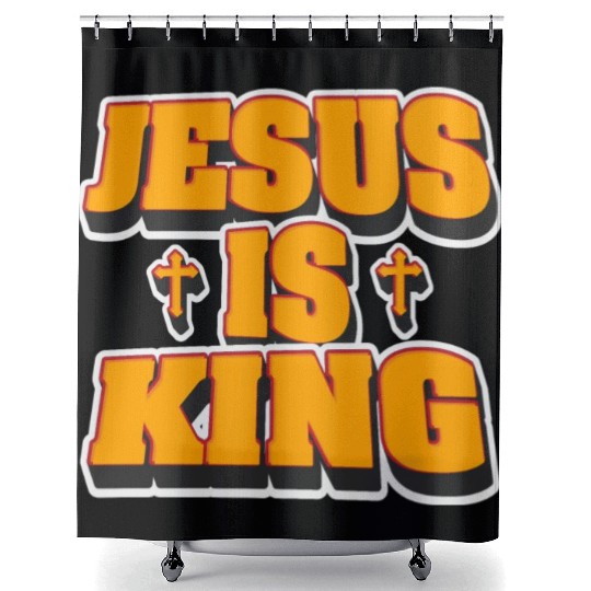 Jesus Is King Love Jesus Christian Christmas Shower Curtains