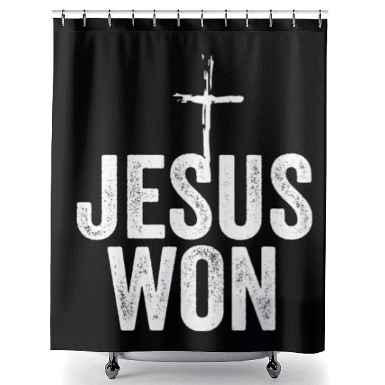 Jesus Won Religious Christian Jesus Holy Cross Shower Curtains