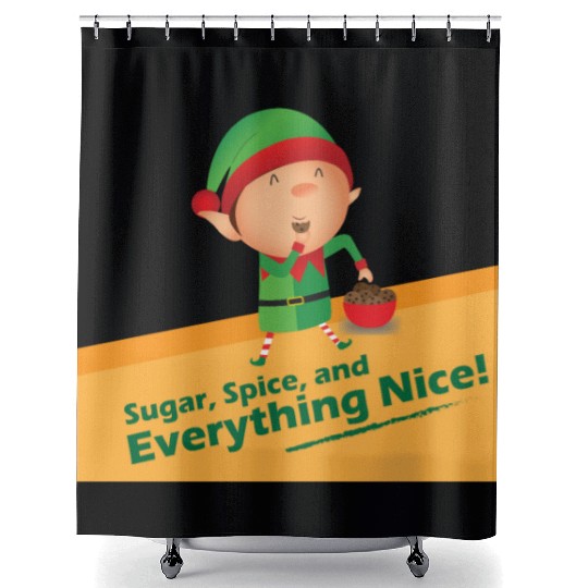 Elf Diet - Christmas Shower Curtains