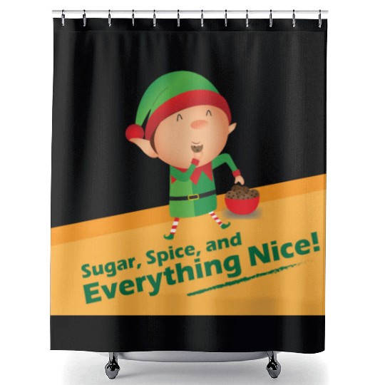 Elf Diet - Christmas Shower Curtains
