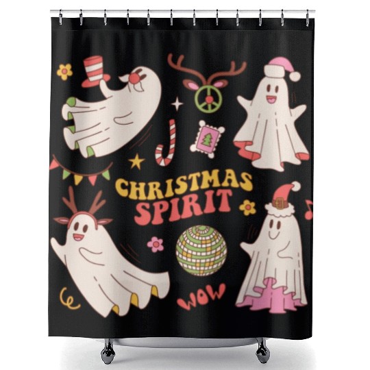 CHRISTMAS SPIRIT Shower Curtains