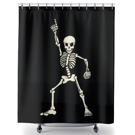 Dancing skeleton Shower Curtains