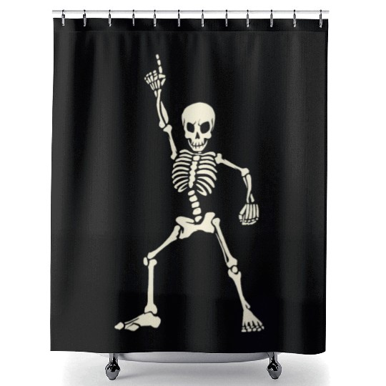 Dancing skeleton Shower Curtains