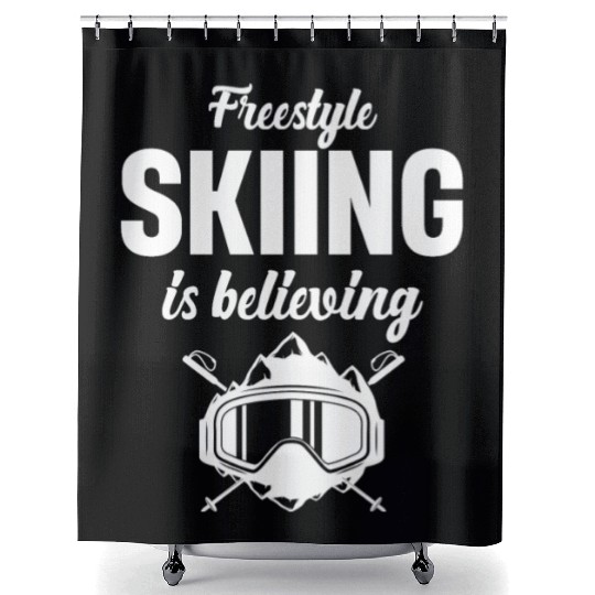 Freestyle Skiing Is Believing Snowboard Shower Curtains