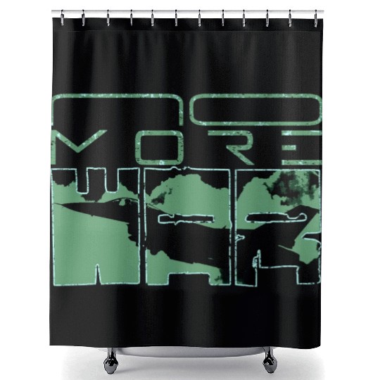 Peace, No more war, Vintage military aircraft Shower Curtains