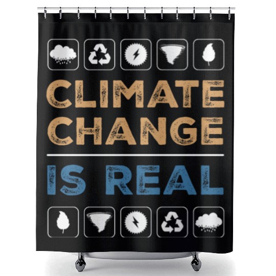 Environment climate is real Shower Curtains